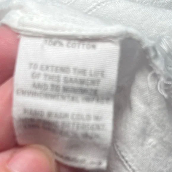 Alex Mill white 3/4 sleeve tunic with Swiss dot pointelle detailing. Large - Picture 7 of 8